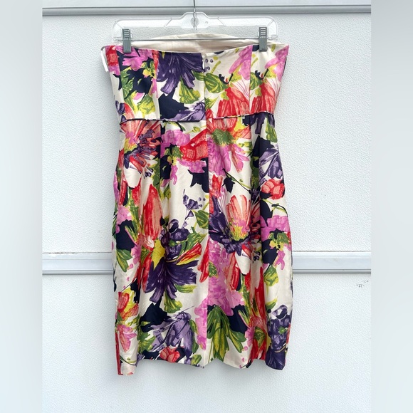 J.Crew Dress 100% Silk Strapless Floral Cocktail Party Sz 4 Chic Classy Pockets - Picture 11 of 13